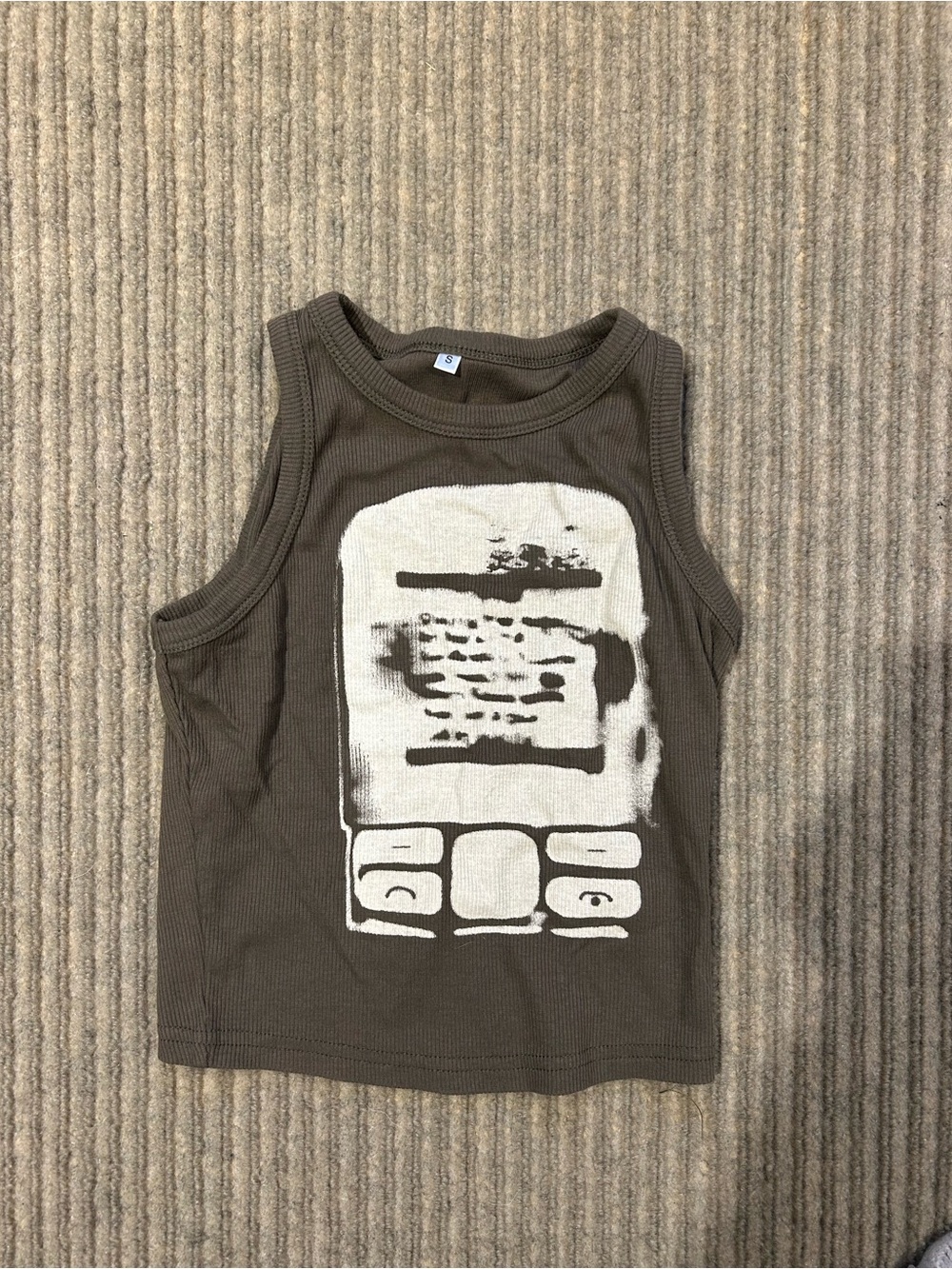 Kollyy Y2K Army Green Graphic Slim Top